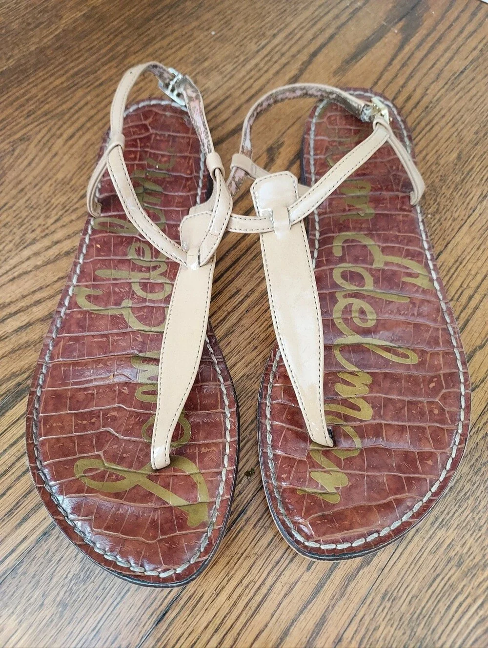 Sam Edelman Tan Gigi Thong Sandals 7.5